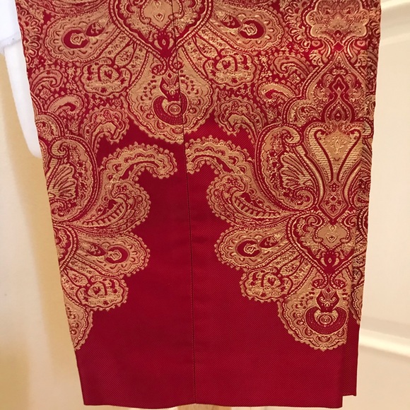 NWT Due per Due jacquard red / gold crop pant - Picture 2 of 4